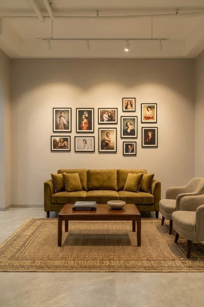 LSP studio lounge and gallery wall