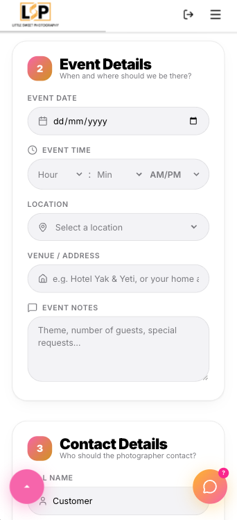 How to book on LSP: Add event details